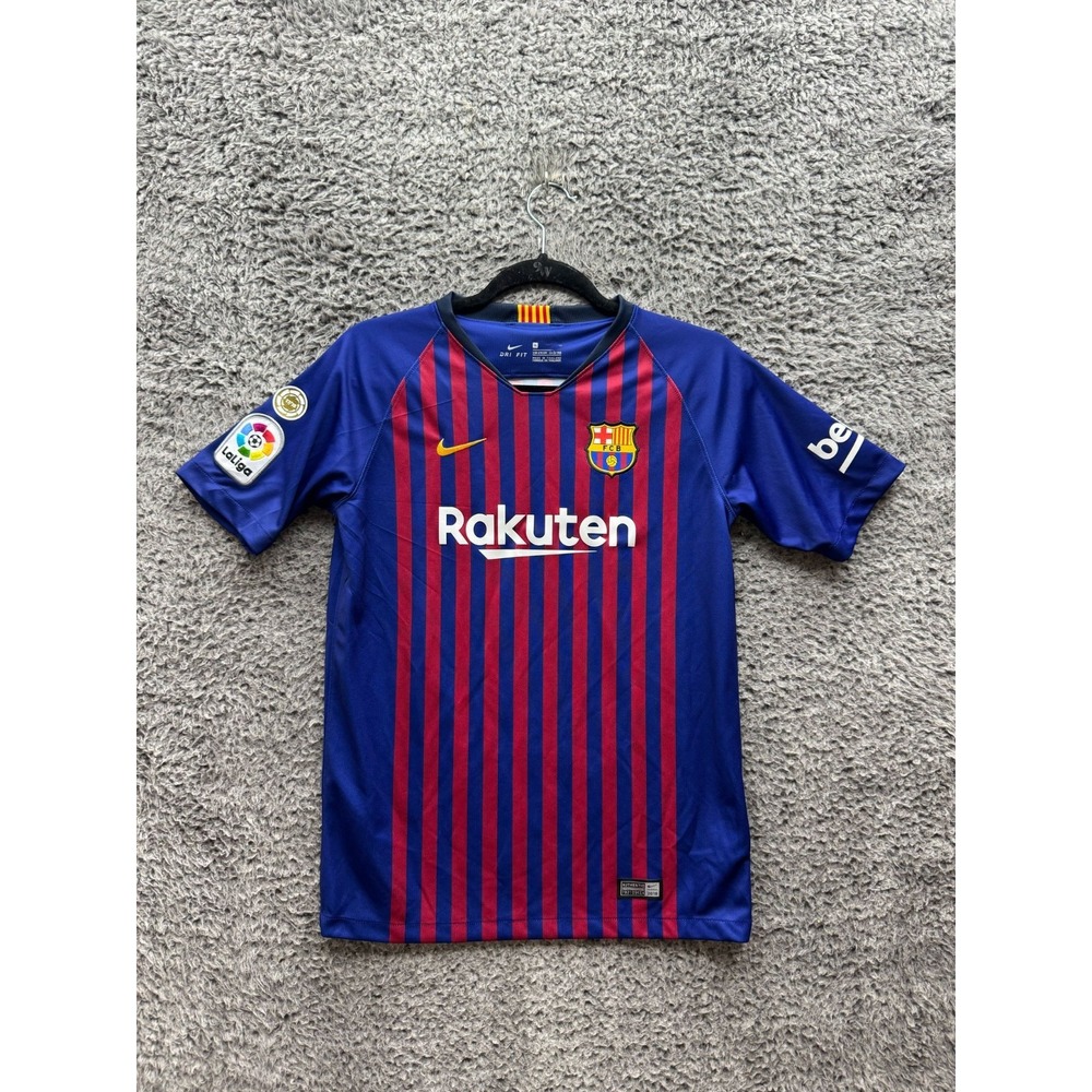 Nike FC Barcelona 2017/18 Home Soccer Jersey Blue Youth Size XL 13-15 Years Old